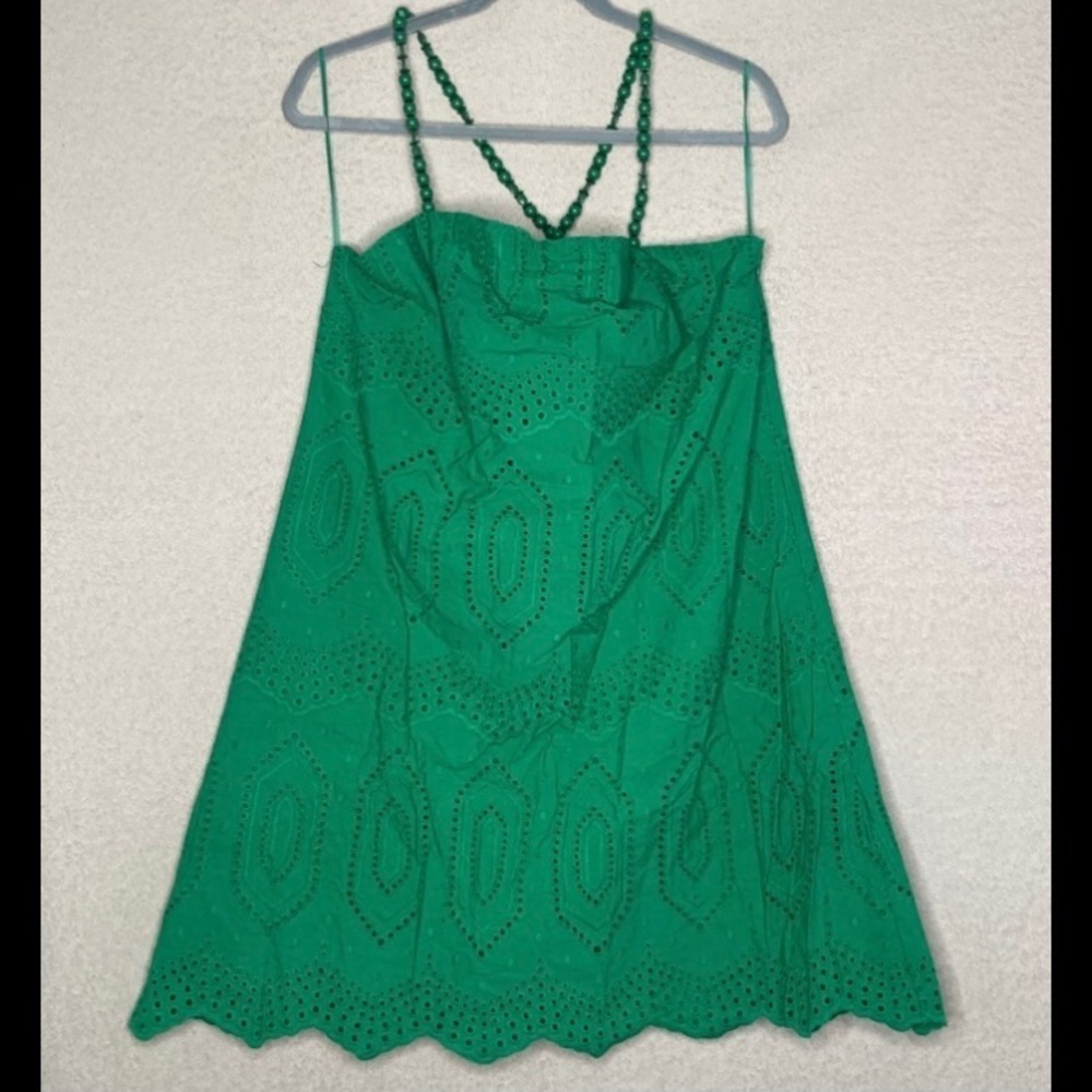 NEW Tuckernuck Green Eyelet Beaded Strap Mini Dress Women’s XXL Hyacinth House - Picture 6 of 10